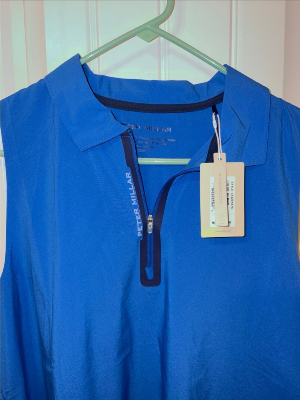 Peter Millar Royal Blue Sleeveless Zip-Front Polo - Picture 10 of 10